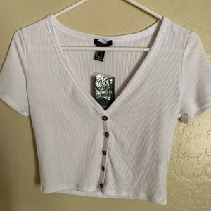 button down crop top